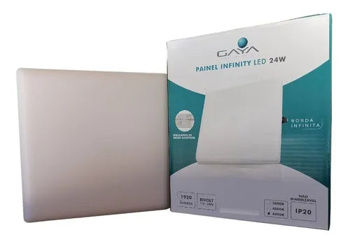 Painel Infinity Led  Quadrado 17,3x17,3cm - 6000K - 24W - Gaya