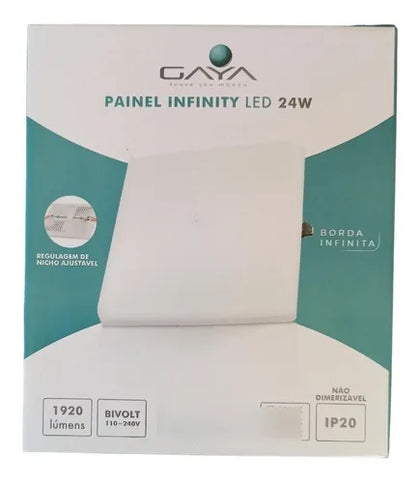 Painel Infinity Led  Quadrado 17,3x17,3cm - 6000K - 24W - Gaya