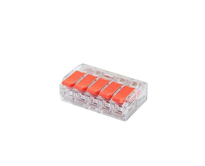 Conector de emenda e derivação, plástico, 0,5-6mm², 5P, 40A, cor transparente - DECORLUX