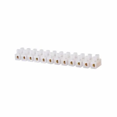 Conector de barra, plástico PE, 10mm² 30A/600V, 12 polos, cor branco - DECORLUX