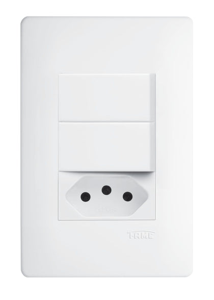 Interruptor Duplo Paralelo 16a/250v~ & Tomada 3p 250v~ - Habitat