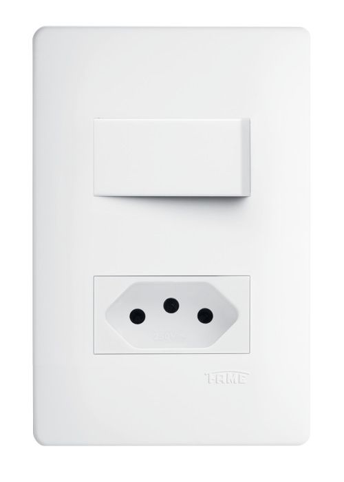 Interruptor simples 16a/250v~ & Tomada 3p 250v~distanciados - Habitat