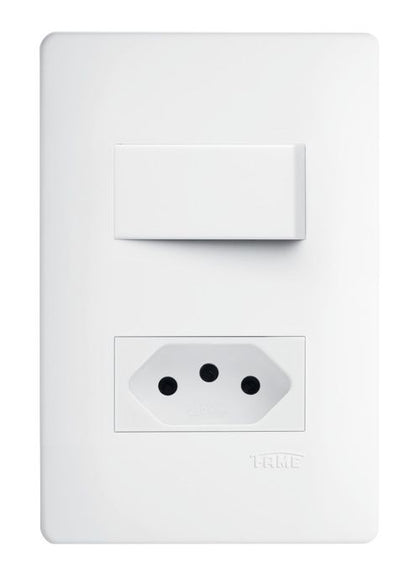 Interruptor simples 16a/250v~ & Tomada 3p 250v~distanciados - Habitat