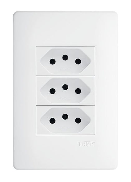 Tomada Tripla 3p 250v~ distanciadas - Habitat