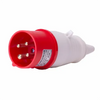 PLUGUE INDUSTRIAL, PLÁSTICO, 16A 380-415V, 3P+T, 6H, IP44, COR VERMELHO - DECORLUX