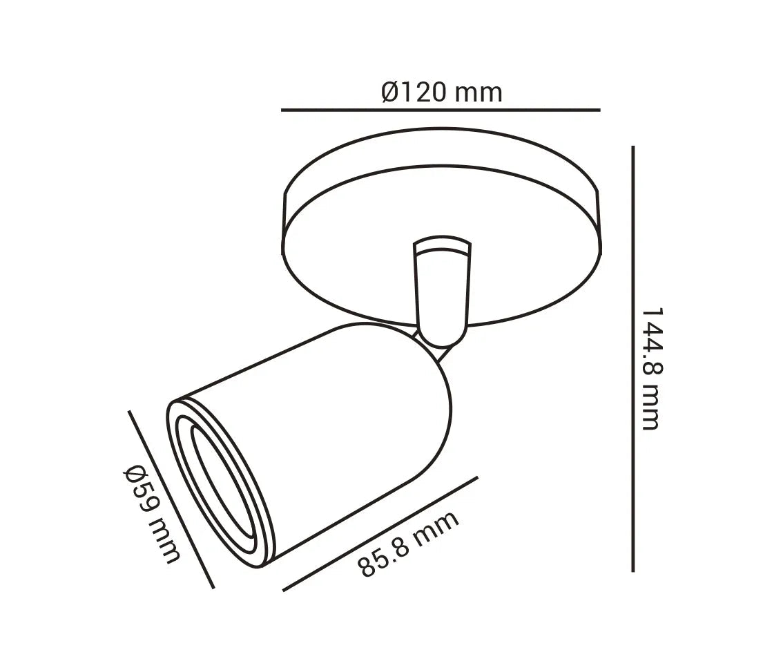 SPOT DIRECIONÁVEL 12X14,4X8,5CM BRANCO SOBREPOR LED 7W 6500K 45° BIVOLT - OPUS