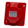 TOMADA INDUSTRIAL EMBUTIR, PLÁSTICO, 16A 380-415V, 3P+T, 6H, IP44, COR VERMELHO - DECORLUX