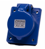 Tomada industrial embutir, plástico, 32A 220-240V, 2P+T, 6H, IP44, cor azul - DECORLUX