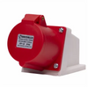 Tomada industrial sobrepor, plástico, 32A 380-415V, 3P+T, 6H, IP44, cor vermelho - DECORLUX